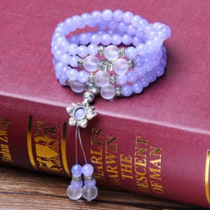 Mythstone Purple Jasper Bead Strength Bracelet Mala