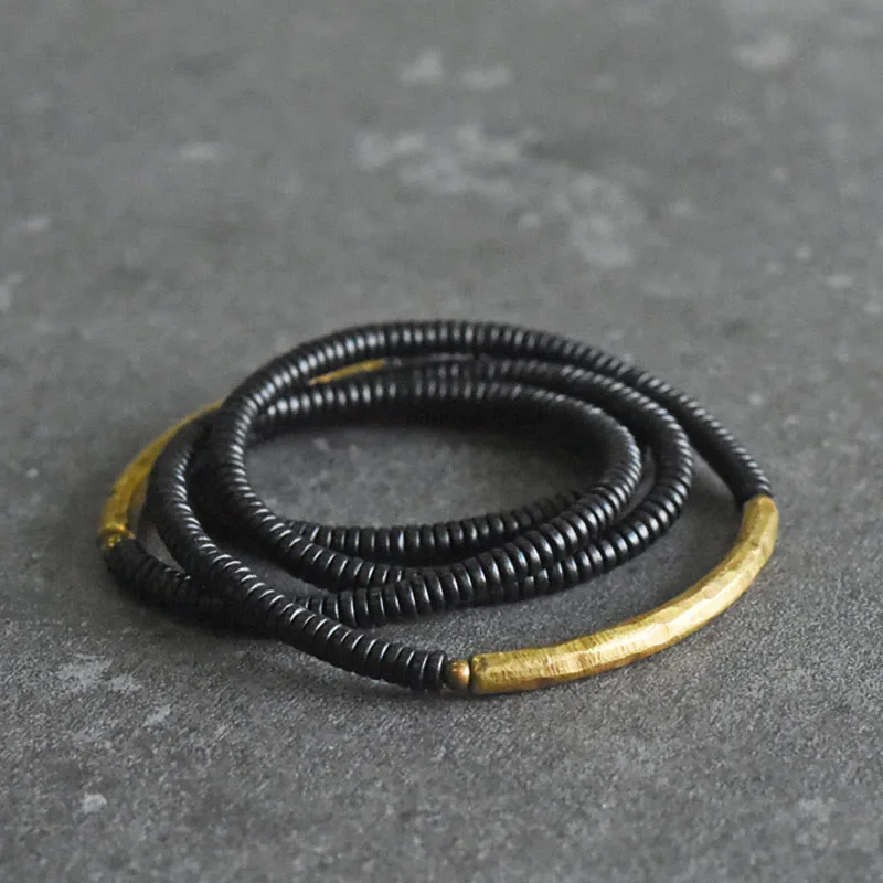 Mythstone Ebony Wood Copper Balance Multilayered Bracelet - Image 5