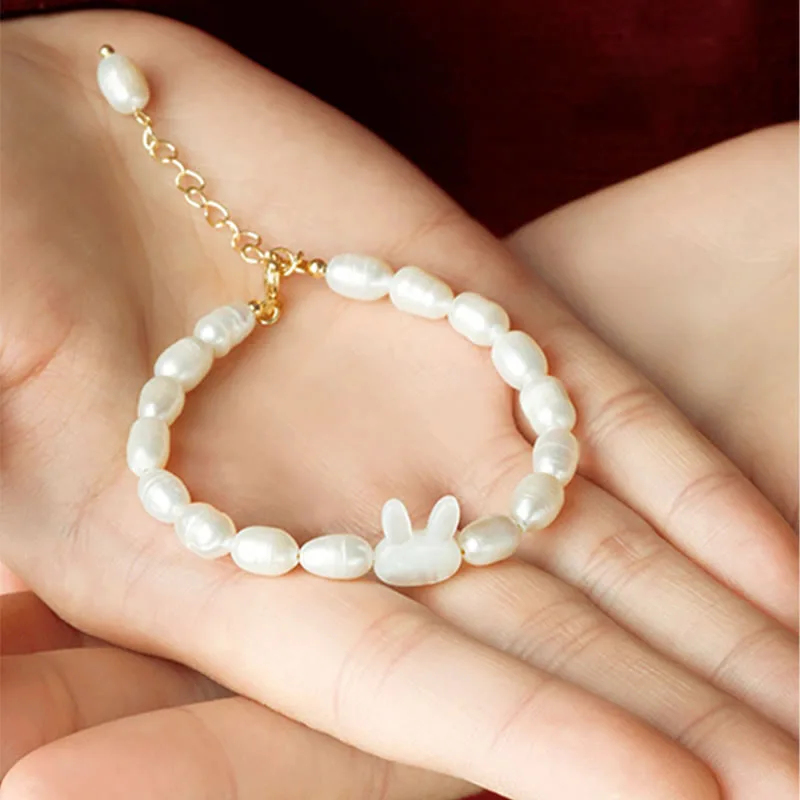 Mythstone Natural Pearl Cute Rabbit Sincerity Bracelet - Image 6