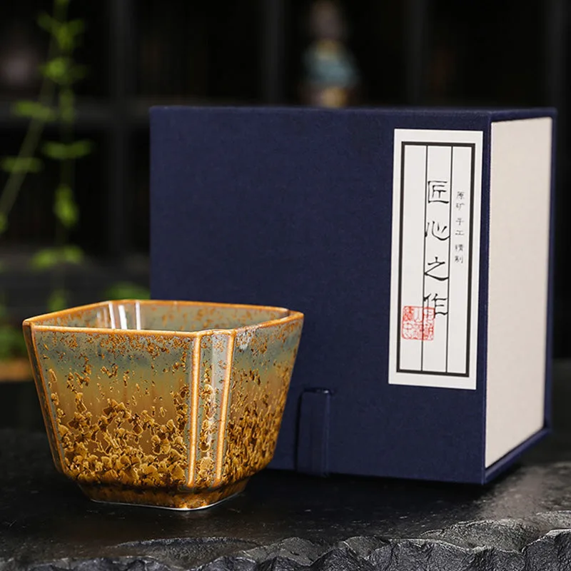 Mythstone Colorful Brown Ceramic Teacup Kung Fu Tea Cup Bowl - Image 18