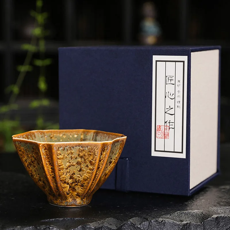 Mythstone Colorful Brown Ceramic Teacup Kung Fu Tea Cup Bowl - Image 21