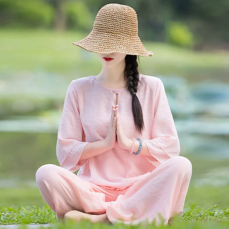 Tai Chi Meditation Prayer Zen Spiritual Morning Practice Clothing Women's Set - Image 21