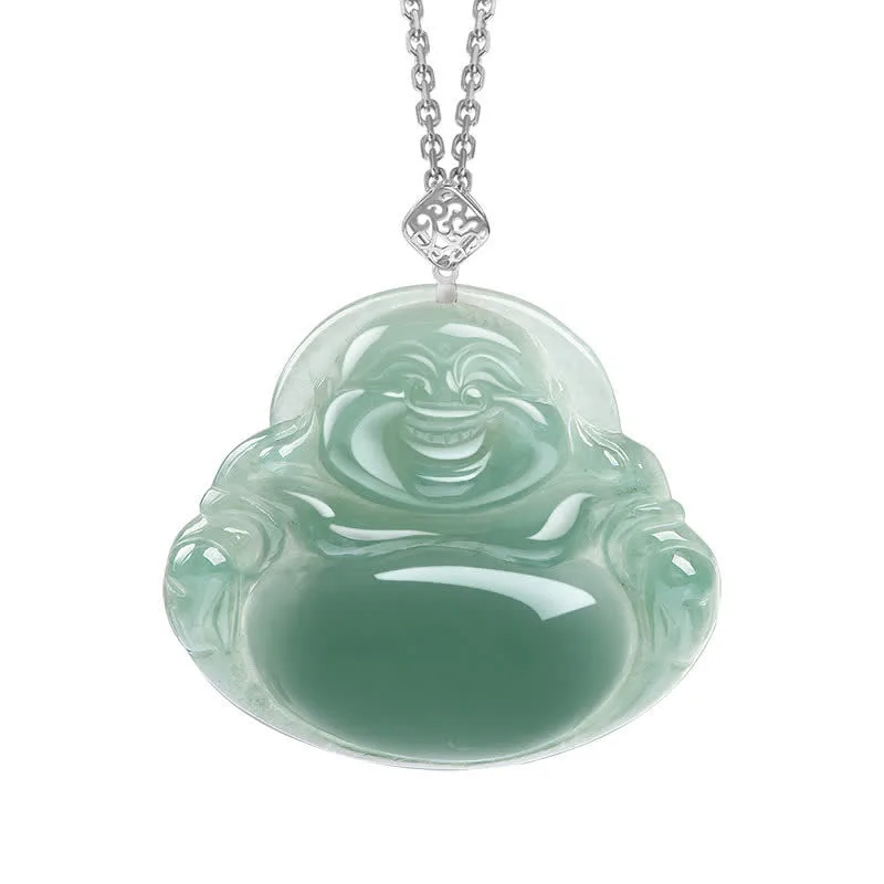 Mythstone Laughing Buddha Natural Jade Prosperity Abundance Necklace Pendant - Image 5