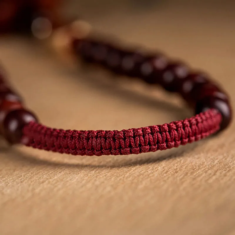 Mythstone Tibetan Small Leaf Red Sandalwood Lotus Cinnabar Sachet Protection Tassel Car Hanging Decoration - Image 12