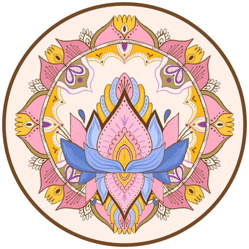 Mythstone Tibetan Lotus Mandala Enlightenment Foldable Natural Rubber Yoga Mat Decoration - Image 2