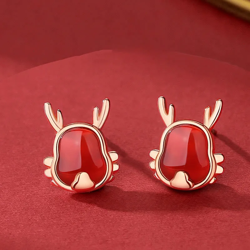 Mythstone 925 Sterling Silver Year of the Dragon Natural Red Agate Dragon Attract Fortune Fu Character Strength Bracelet Necklace Pendant Earrings - Image 16