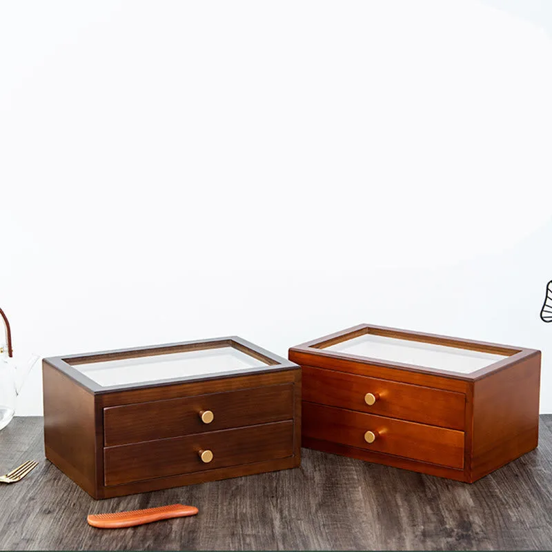 Mythstone Retro Solid Wood Jewelry Box Jewelry Storage Box With Drawer - Image 16