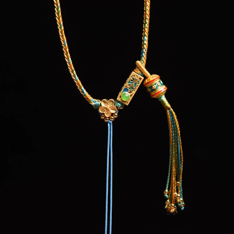 Mythstone Colorful String Copper Wealth Necklace Pendant - Image 8