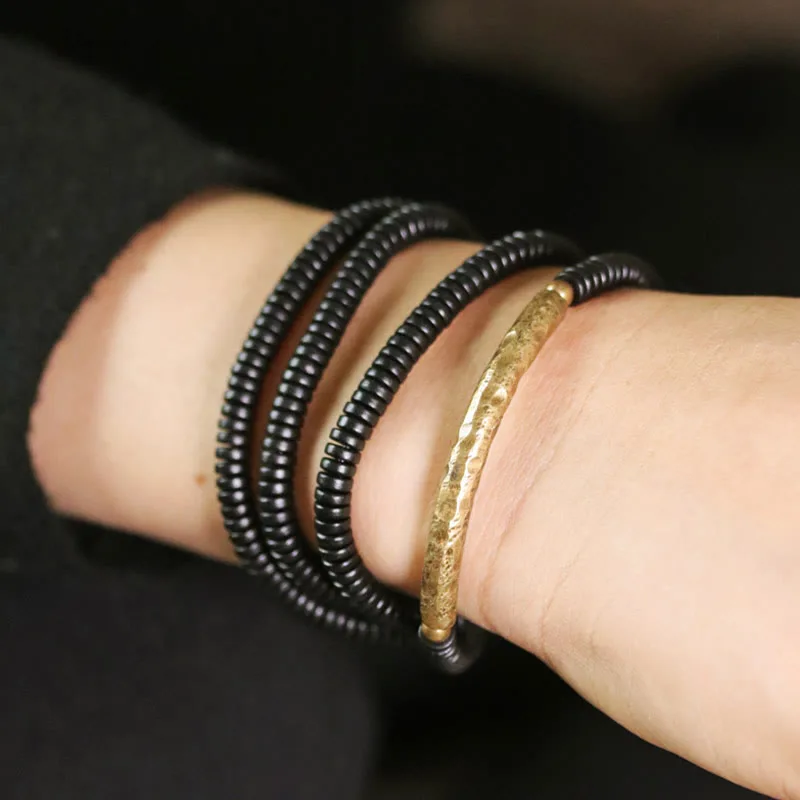 Mythstone Ebony Wood Copper Balance Multilayered Bracelet - Image 16