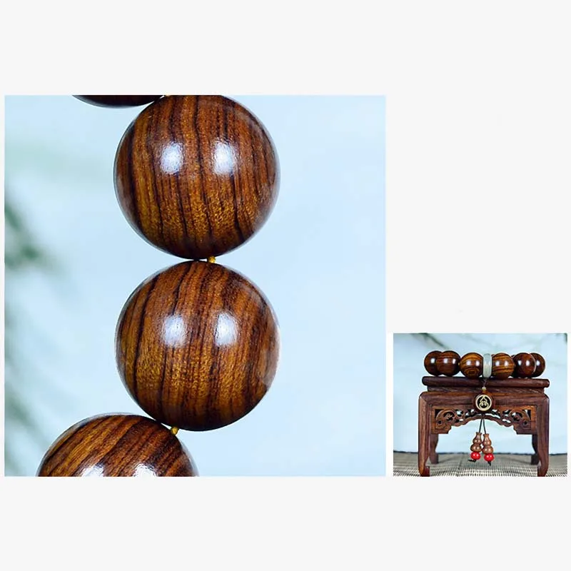 Mythstone Rosewood Warmth Calm Gourd Charm Bracelet - Image 8
