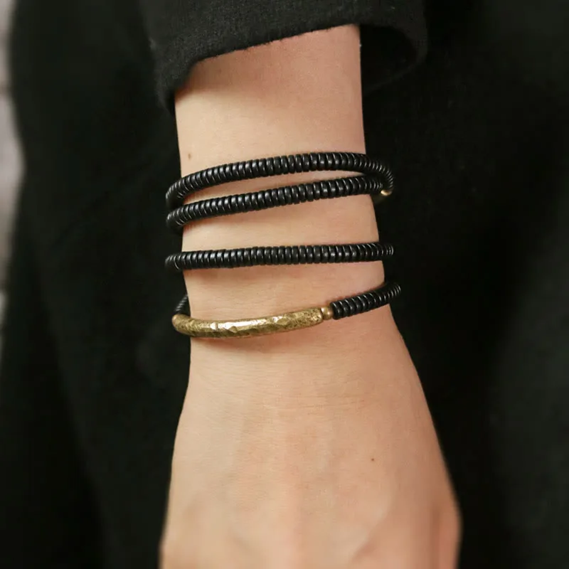 Mythstone Ebony Wood Copper Balance Multilayered Bracelet - Image 15