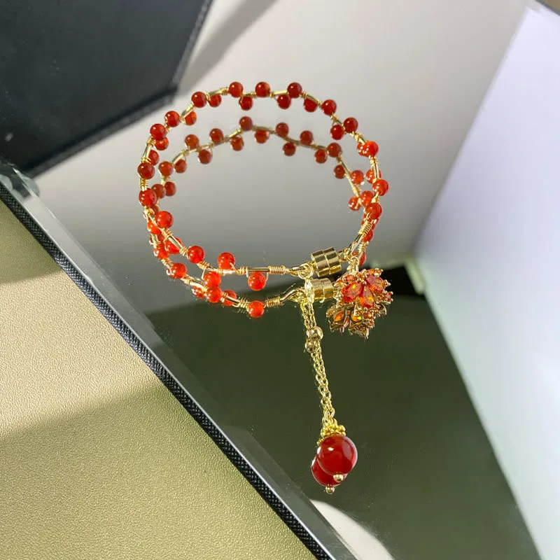 Mythstone Red Maple Leaf Luck Charm Bracelet - Image 13